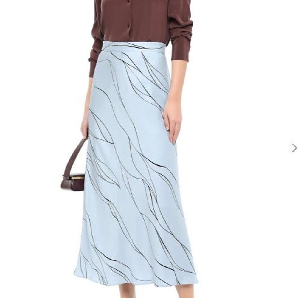 [Like New] EQUIPMENT Printed washed silk-blend midi skirt original $383